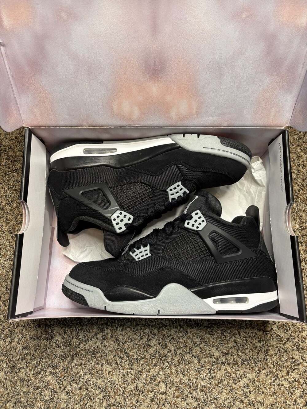 Nike Air Jordan 4 Retro SE Black Canvas Size 9